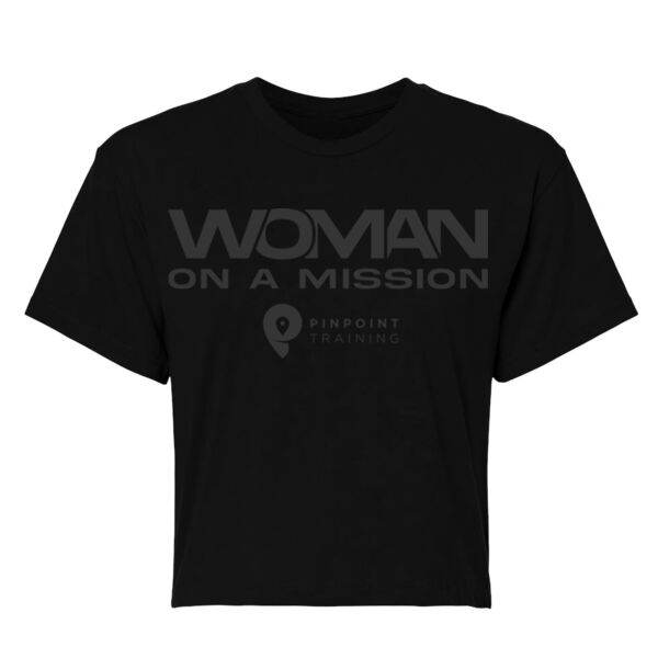 WOMAN ON A MISSION - WOMEN'S CROP T-SHIRT - $WBR2U7$ Thumbnail